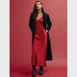 NWOT Reformation Neola Silk Dress in Sangre Red Midi Sleeveless